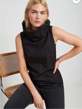 Marcella NYC Turtleneck Sleeveless Black Top XL